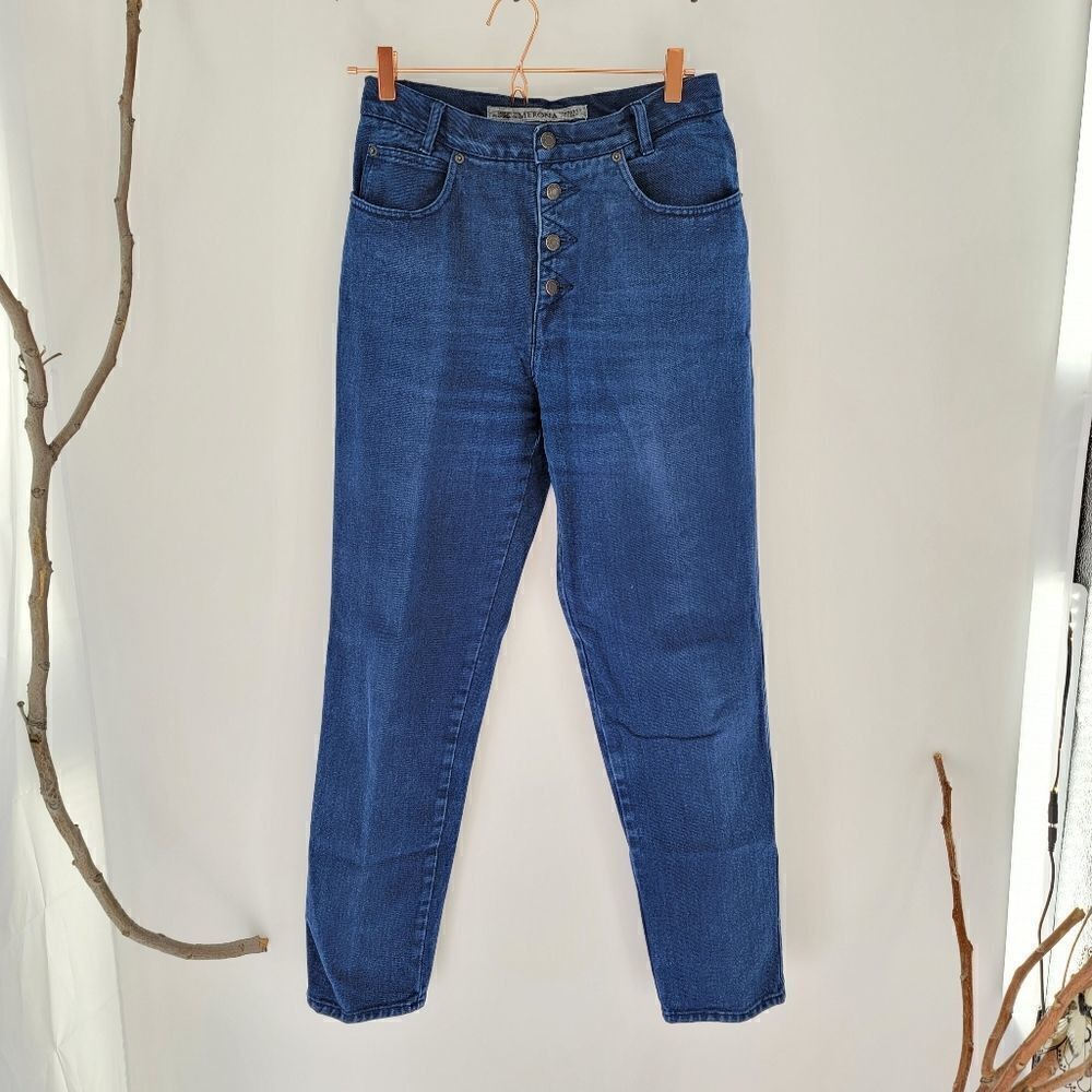 Vintage mom jeans meryns button fly tapered